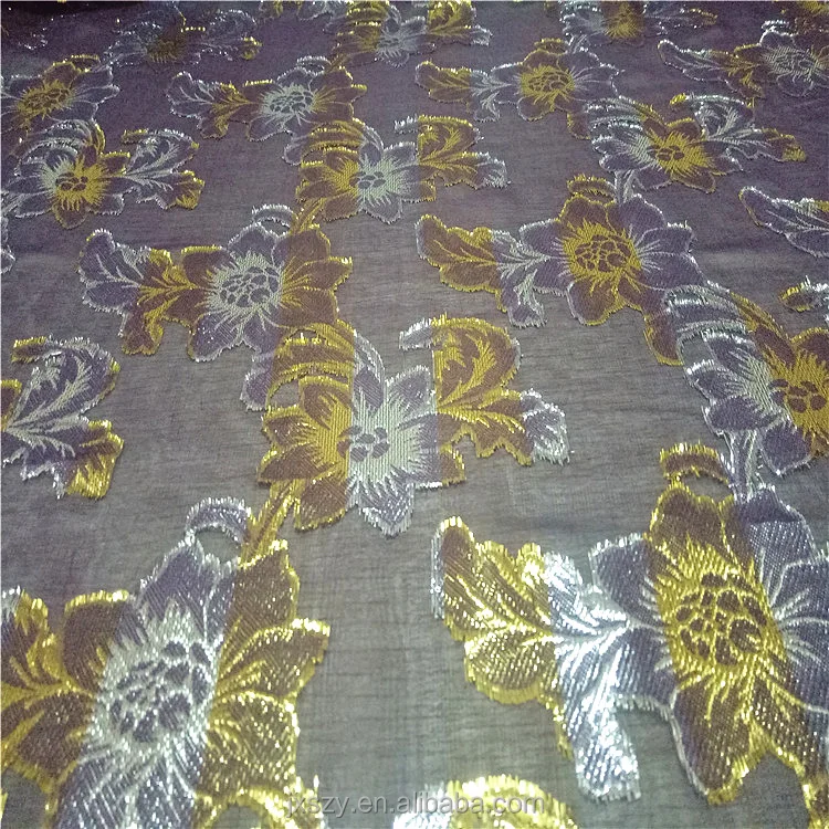 Organic Somali Dirac Silk Brocade Fabric with Metallic Jacquard Lurex for Girls' Dresses Weddings Costumes