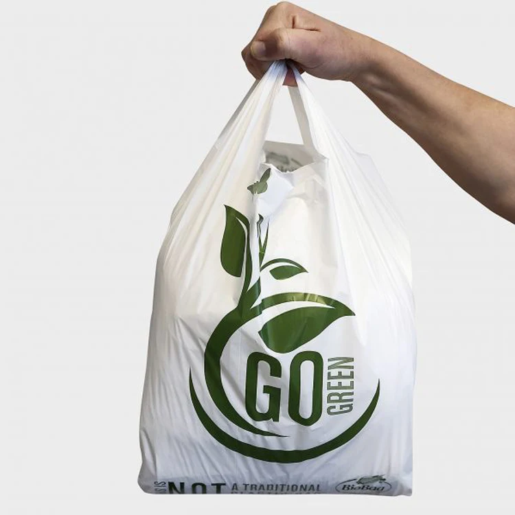 Disposable PE PLA Plastic Heat-Seal Handle Packaging Bags Biodegradable  Vegetable Fruit Bags for Food Compost New Eco-Friendly