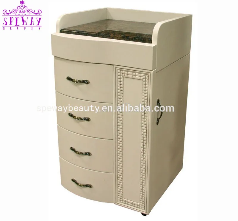 High Quality Customized Size Modern Beaty Salon Furniture Salon Hairdresser Storage Trolley Wooden Pedicure Facial Trolley