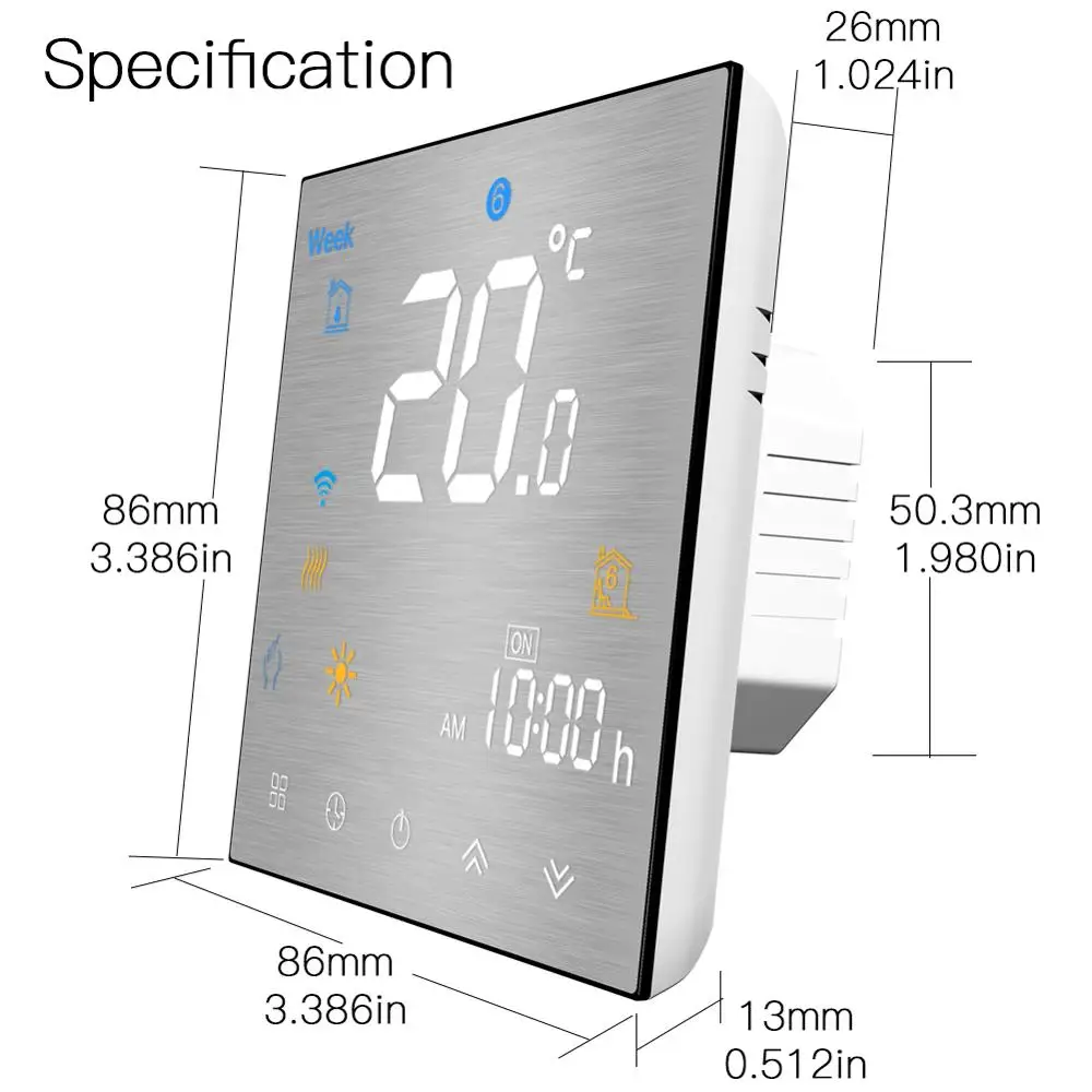 Thermostat de chauffage au sol électrique, 220V, 16a, pour la maison,  chauffage de l'eau, régulateur de température - AliExpress