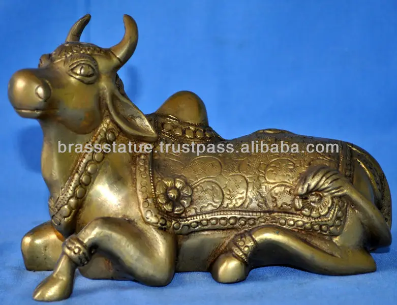 Brass Nandi Statue With Antique Finish For Home Decoration Brass