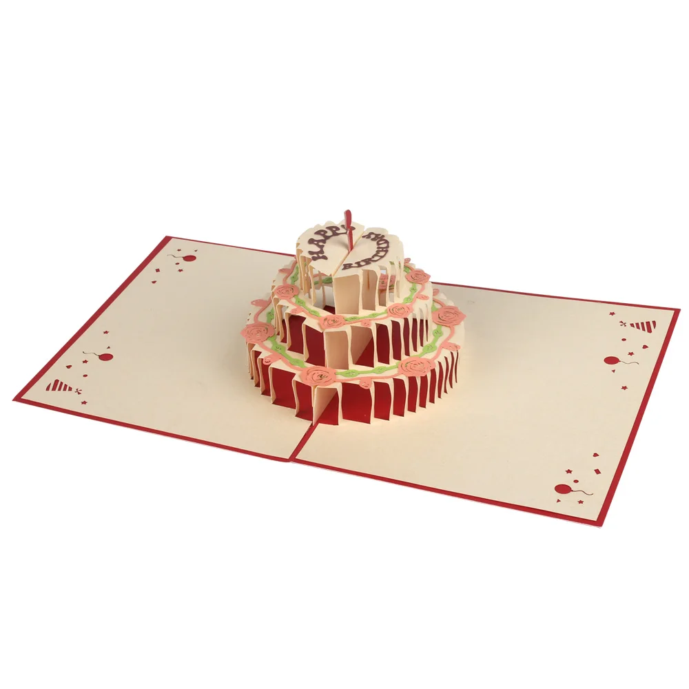 Biglietto Sorpresa Apribile LIMAH® Biglietto Di Auguri Di Compleanno Pop-up 3D Con Una Torta Di C Biglietto Di Auguri Pop-up