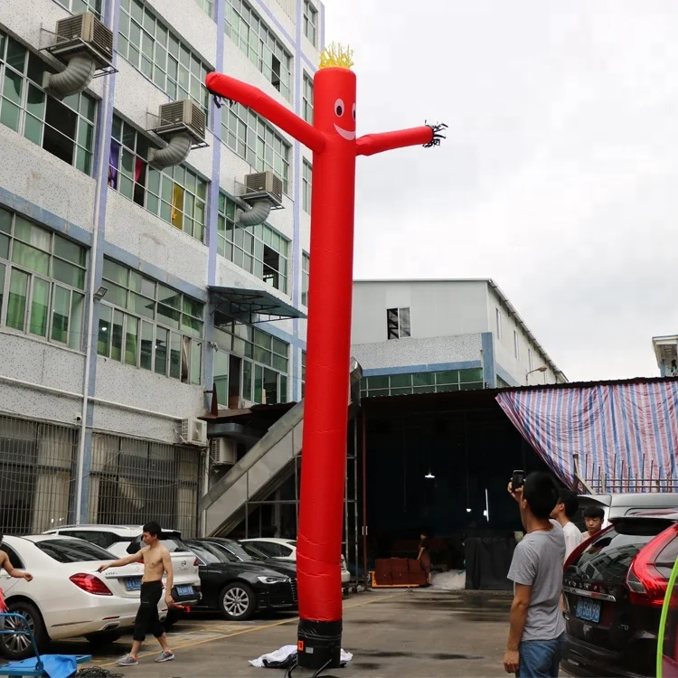 Custom 6mH Red Inflatable Dummy Sky Tube Man Flame air Dancer for Commercial Advertising