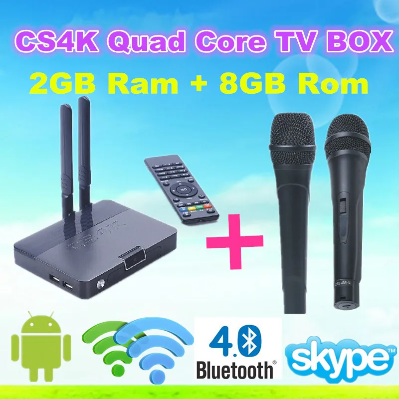 Karaoke CS4K RK3288 Android 4.4 TV BOX 2.4G/5G WIFI 5.0mp Camera