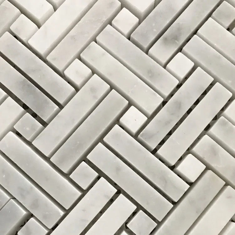 Carrara White Basketweave Mosaic Tile For Wall Floor Kitchen Backsplash supplier