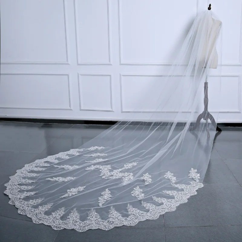 veil with lace trim