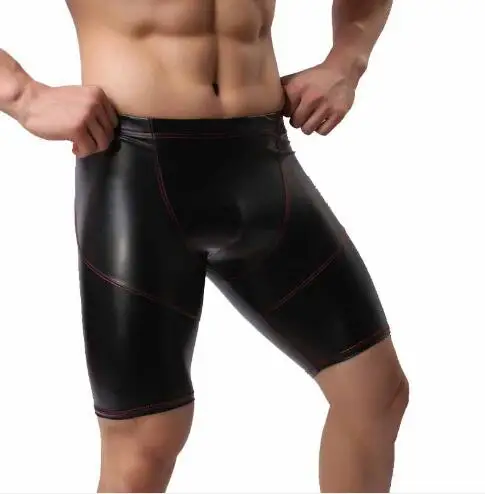 Calzoncillos Bóxer De Piel Sintética Para Hombre,Ropa Interior,Larga,Sexy, Xxl,Xl - Buy De Los Hombres De La Pu Largo Boxer Sexy Calzoncillos  Apretados De Moda Ropa De Cuero Para Local Gay Product on Alibaba.com
