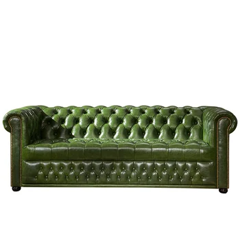Best Price Furniture Unique Design Leather Classic chesterfield sofa set