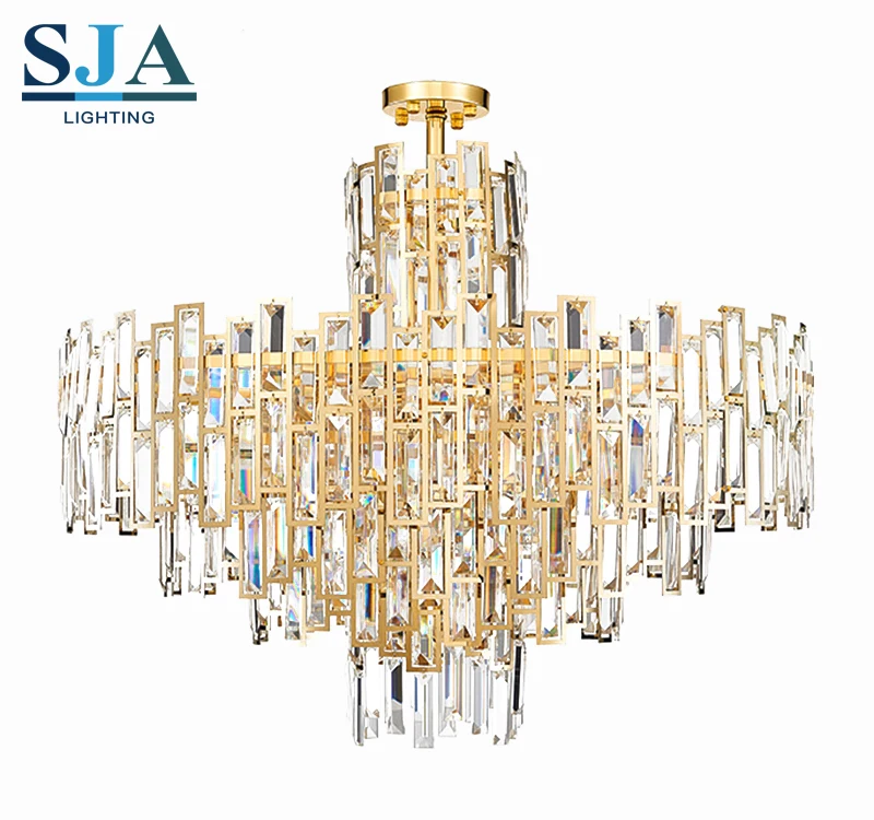 Роскошная круглая промышленная подвесная люстра для отеля, хрустальная лампа