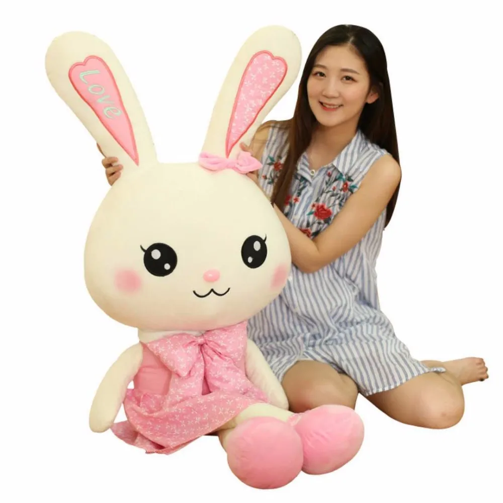 Cute Rabbit 65cm 25" Plush Big Ears Bunny Hare Soft Toy Hold Pillow Kids Gift