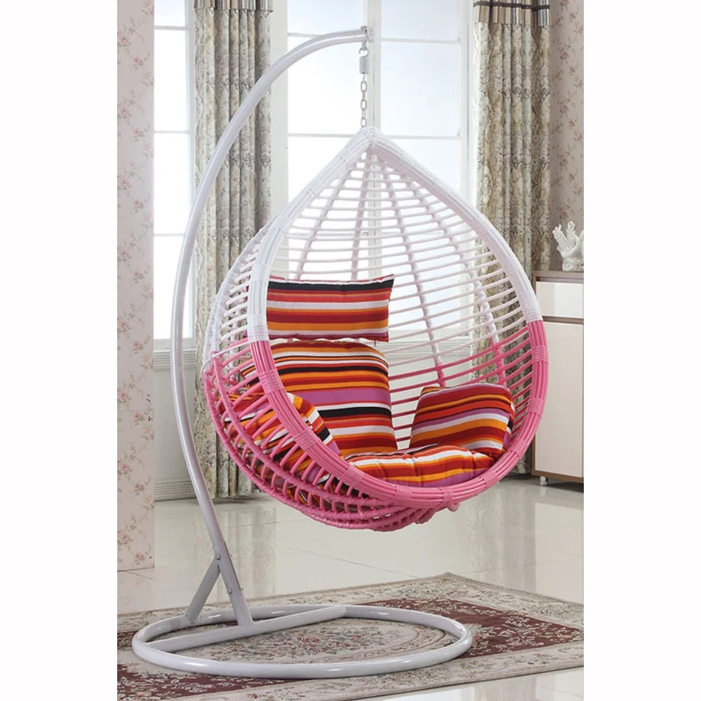 Girls Favorite Pink Rattan Swing Chair Egg Shape Indoor Hanging Chair Buy Hanging Chair Rattan Rattan Swing Chair Garden Furniture Swing Chair Haning Product On Alibaba Com
