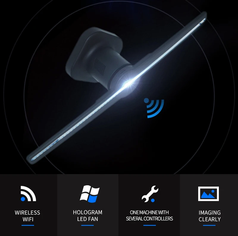 Wi Fi приложение управление 20 Вт 42 см голографическая Рождественская елка голограмма 3D Вентилятор дисплей