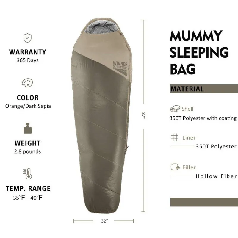 
 Водонепроницаемый легкий спальный мешок в стиле милитари для кемпинга, походов, мамы  