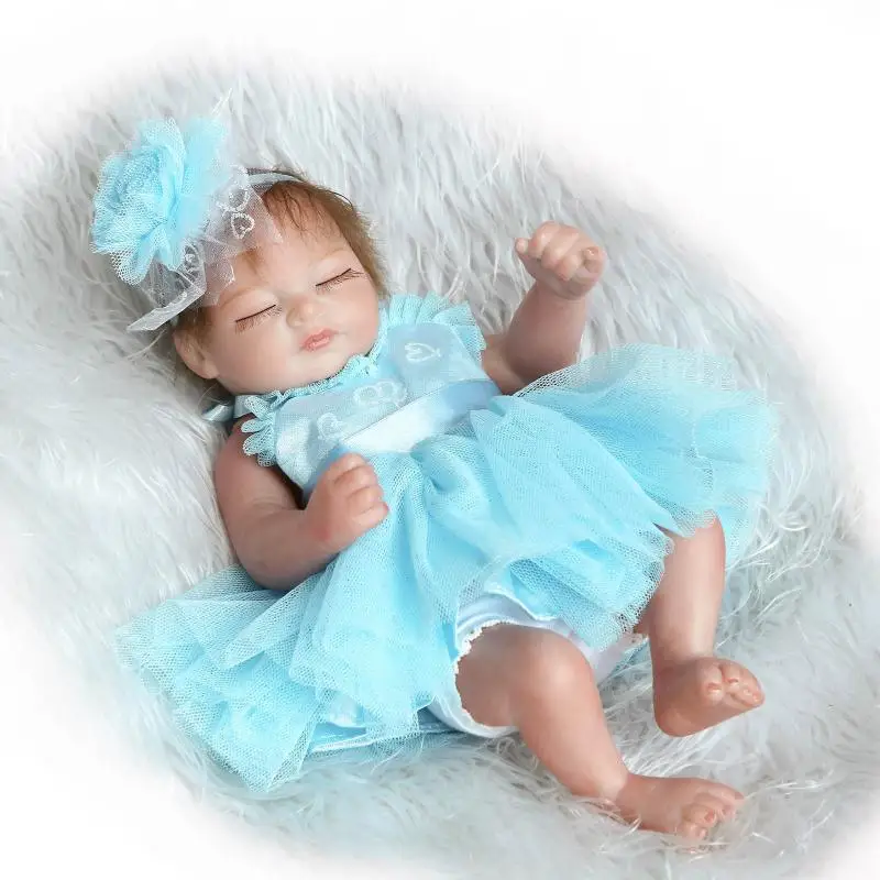 10" African American Baby Dolls Handmade Sleeping Full Vinyl Silicone Girl Doll 