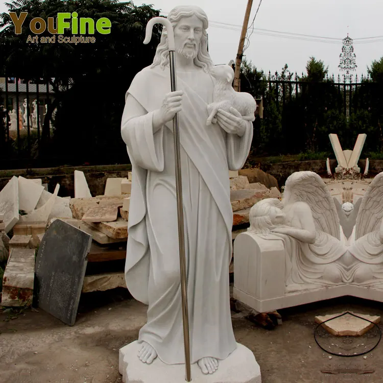 Classical Religious Catholic Christ  Life Size White Marble Jesus Statues Sculpture