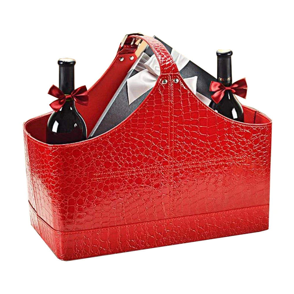 Подарочная корзина для хранения из ПУ кожи с