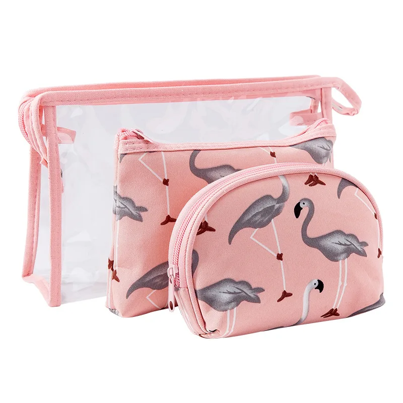 Makeup Bag Set for Women Cosmetic Bags 2PACK Small Makeup Mini Pouch for  Purse Gift for Her (Pink Flamingo)