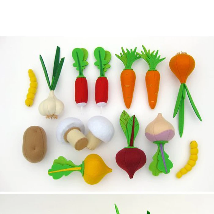 Vegetable Garden Toy Set Vegetable Garden Felt Toys Felt Vegetables Play food