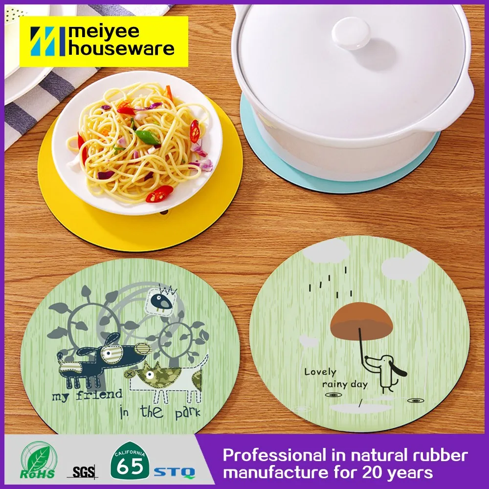 Превосходный материал в китайском стиле, набор водонепроницаемых подставок из натурального каучука с индивидуальным принтом