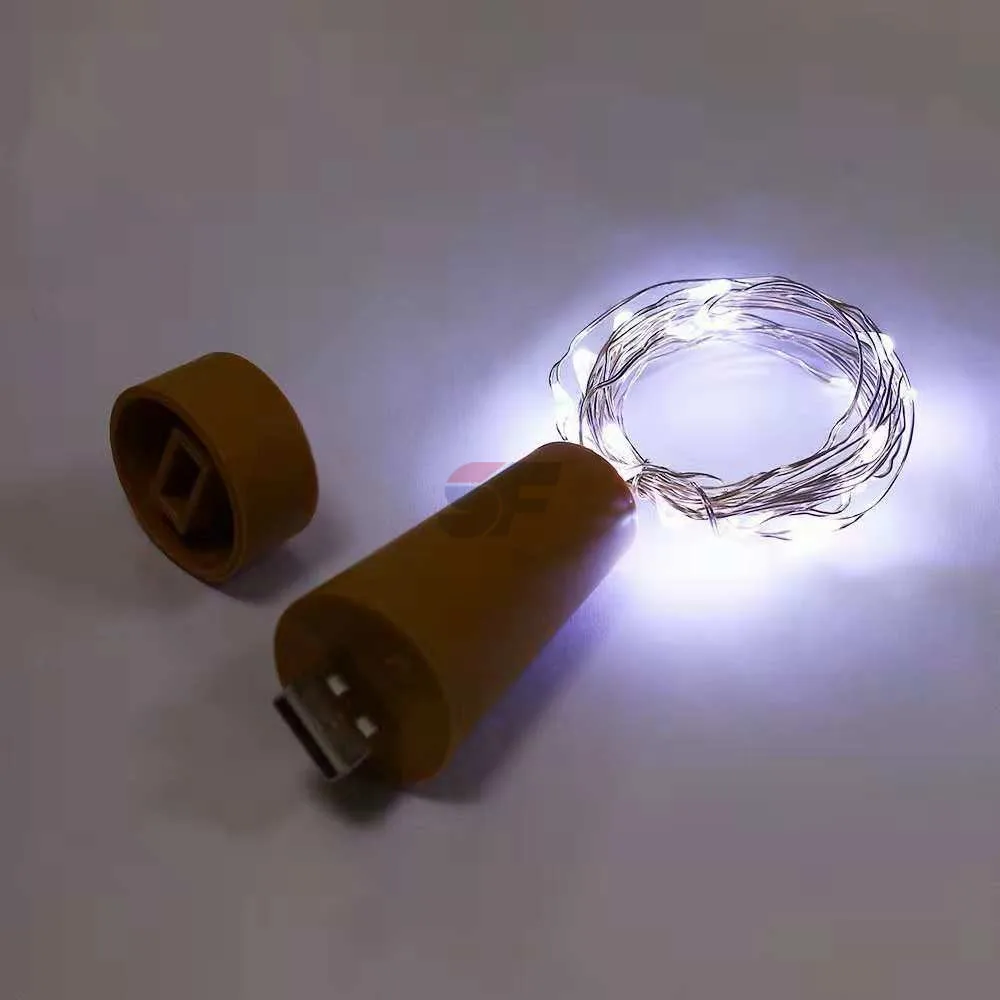 Led Cork Light Usb Rechargeable String Light Cork Plug Wine LED Bottle Lights 1M 10LED or 2M 20LED Customizable