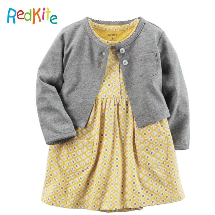 Мульти Стиль 2 шт. Комплект комбинезон для девочек комплект одежды, органический хлопок детские Боди Комплект, детское платье