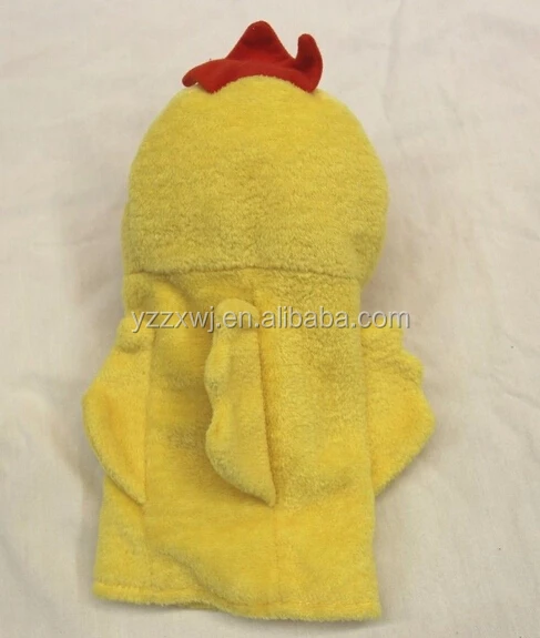 Бесплатный образец чучела животных ручная марионетка для продажи/плюшевая куриная кукла для детей кукла для рук животных