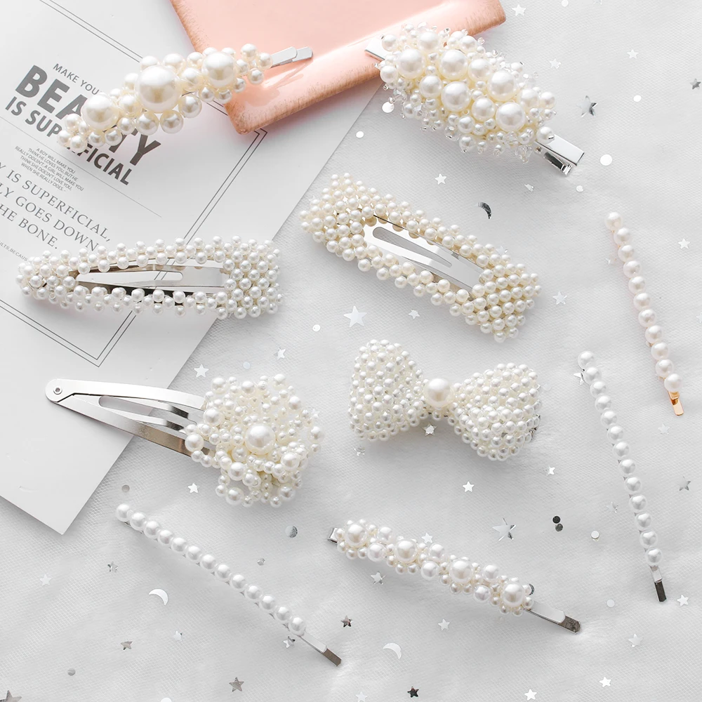 Pearl Rectangle Hair Clips Pearl Hair Accessories Latest Trend FREE SHIPPING