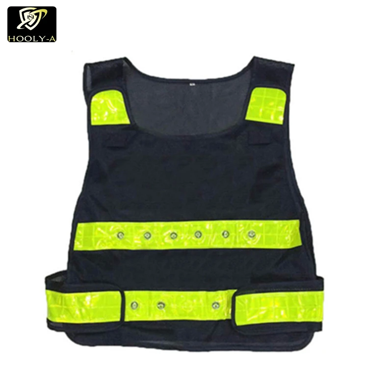Custom Black Led Light Reflective Vest 