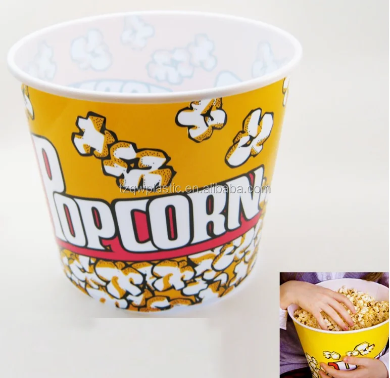 Retro Style Round Plastic Popcorn Container Reusable Tub Movie Theater Bucket Buy Round Plastic Popcorn Container Movie Theater Popcorn Bucket Custom Plastic Popcorn Bucket Product On Alibaba Com