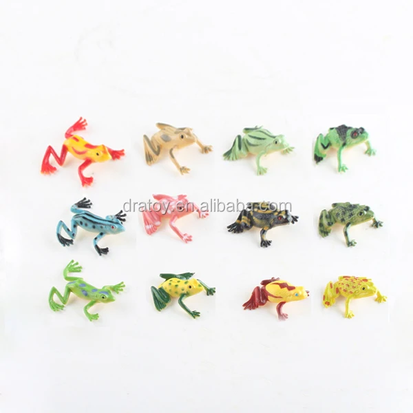 OEM promotional animal figurine frog rubber toy for kids