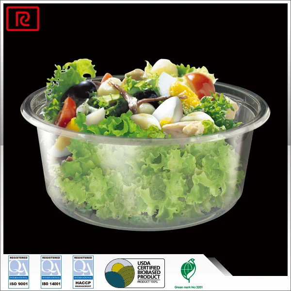 24 oz. plastic disposable plastic salad bowl