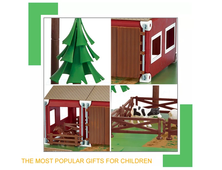DIY Miniature House Play Plastic Animals Farm Set Toys for Kids
