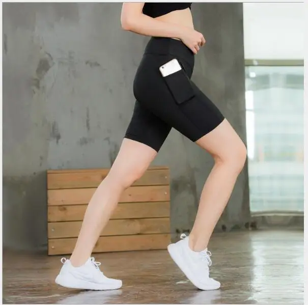 women's yoga shorts with side pockets