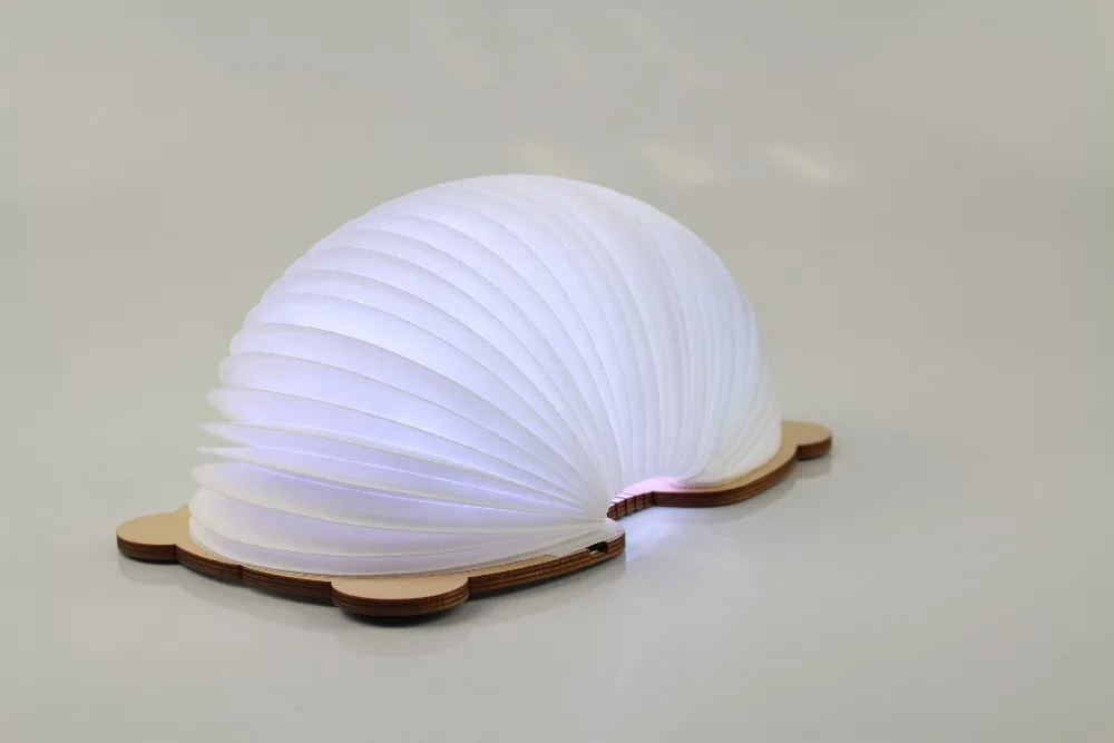 Творческий портативный мультфильм книга лампы деревянный аккумуляторная складной свет книги