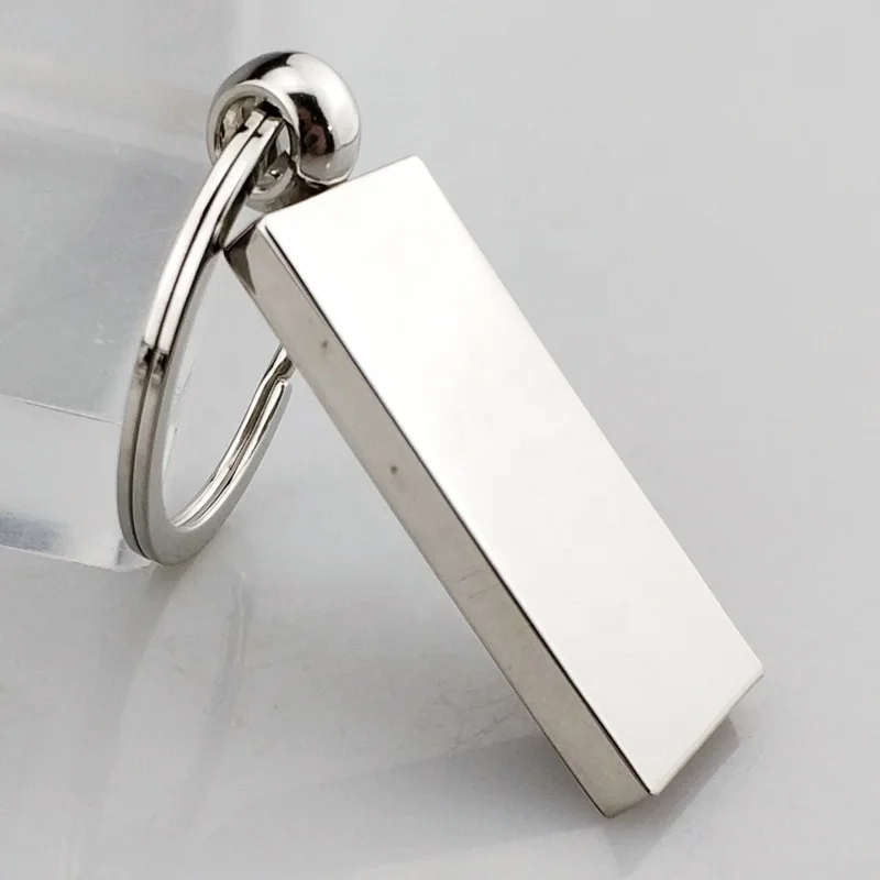 Luxury Car Accessory Pendant Blank Custom Rectangle Metal Keychain