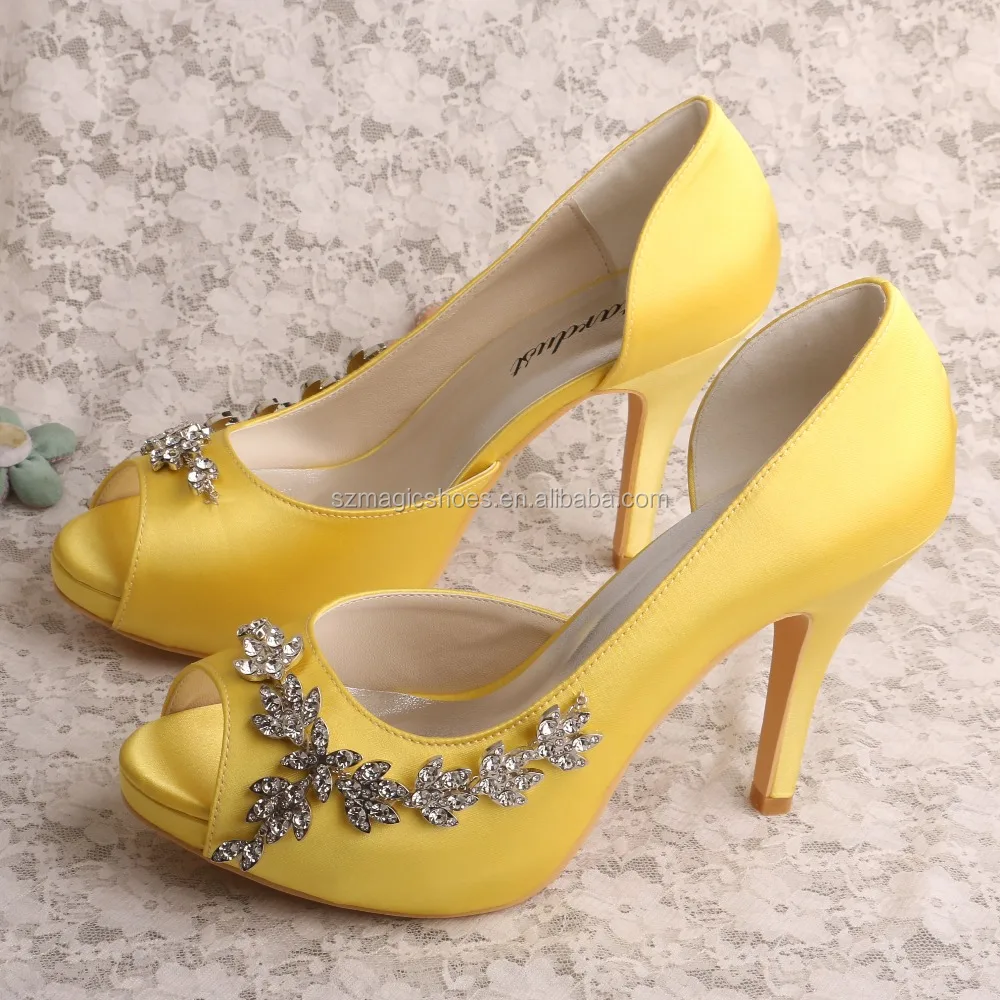 Loveincrystal Yellow Peep Toe Women Sandals Wedding Shoes And Bag Bride  High Hells Ladies Party Dress Shoe Golden Pumps Summer - Women's Sandals -  AliExpress
