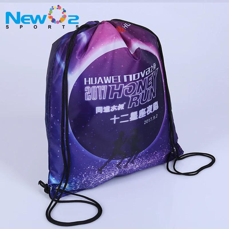 Promotional Custom Logo 210D Nylon Drawstring Bag