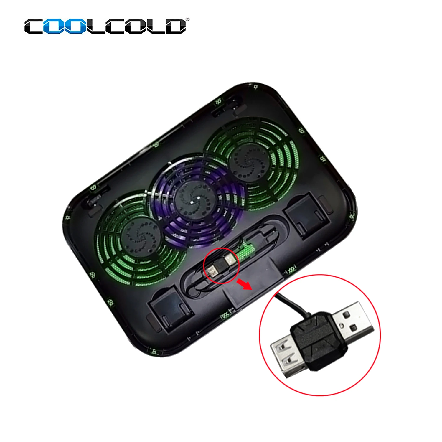 Coolcold Горячая продажа 5v usb ноутбук кулер, портативный супер тонкий 14-дюймовый охлаждающий вентилятор