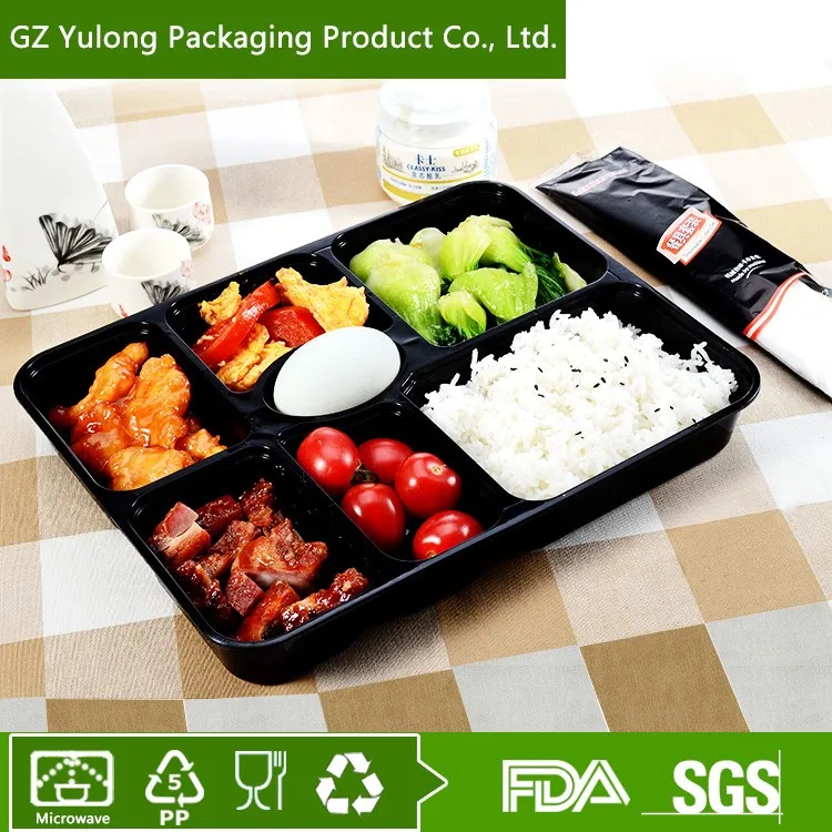 Microwave Disposable Plastic Take Away Bento Lunch Box with Lid