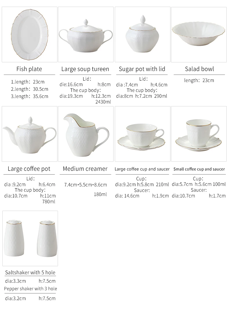 Top Choice Dinnerware 108 Pcs Porcelain Dinnerware Set Royal Bone China