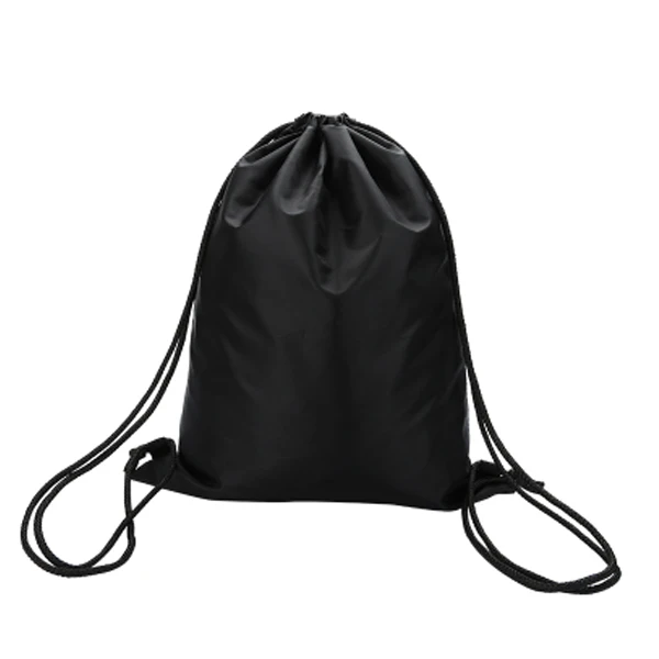 black drawstring purse