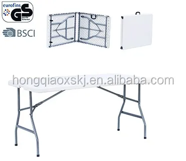 Z183 6ft Folding Double Plastic Table with Carry Case, Outdoor Portable Cheap Plastic Camping Picnic Table Made in China