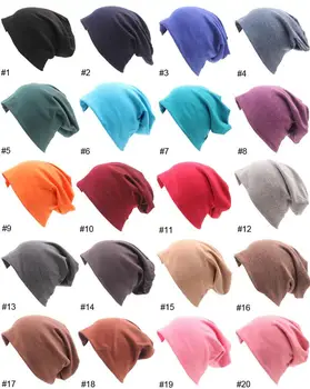 Unisex Jersey Cotton Baggy Slouchy Hat Beanie Thin Summer Daily Soft Beanie Skull Hat Jersey Stretchy Knit Slouchy Beanie Hat