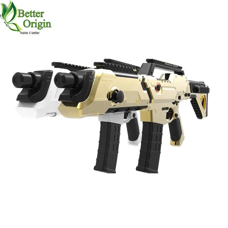 Pistola Zapper TNP per Nintendo Wii Blaster Remoto Wiimote Senza Fili, Collegamenti Remoto Nunchuk per Giochi di Sparatutto Sportivi Bianco Leggero