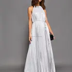Dress Party Dresses Wholesale Trendy Brand Clothing Women Metallic Pleated Maxi Dress Elegant Evening Sexy Dress Party Ball Prom Gowns Dress