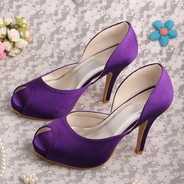 Purple High Heel Wedding Shoes