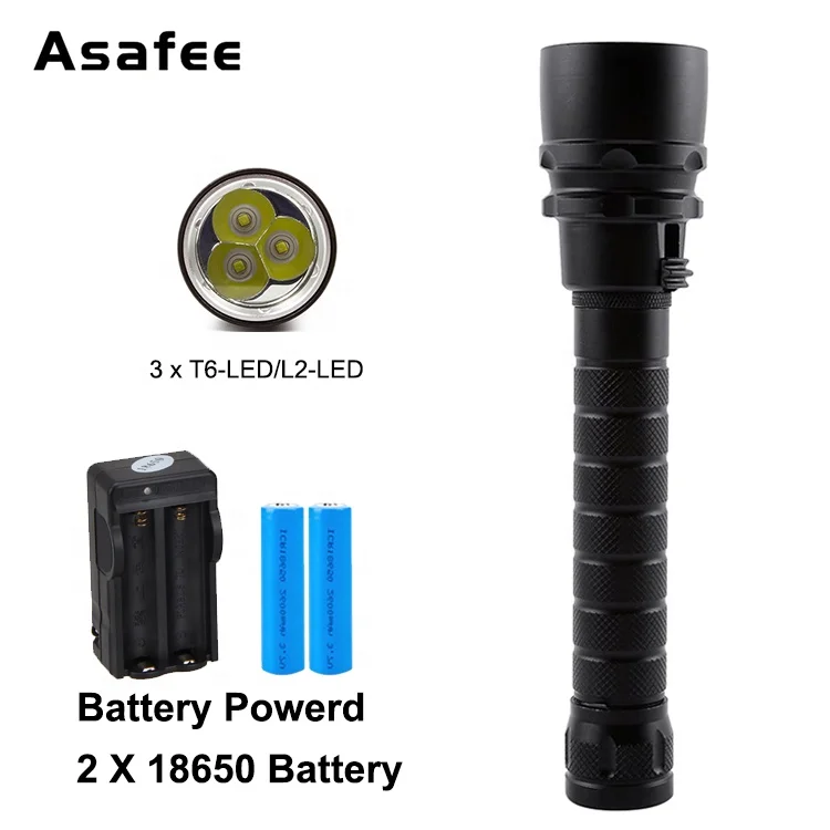 Водонепроницаемый подводный светодиодный фонарик для дайвинга 2400 лм