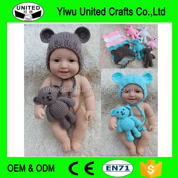 新生児帽子手作り人形ウール冬クマ耳キャップ赤ちゃん写真編み物おもちゃ Buy Winter Bear Ear Cap Newborn Hat Handmade Dolls Photographed Knitting Toys Product On Alibaba Com