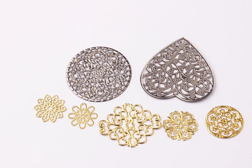 Connettori Filigrana Oro Vintage 6 Pezzi: Elementi Decorativi In Metallo Per Gioielli Fai Da Te, DIY, 21x17,9mm