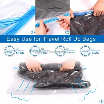 Hand Roll Up Compression Bags For Suitcase Travel Storage Bag Clothes  Organizer No Vacuum Needed - Buy Hand Roll Up Compression Bags For Suitcase  Travel Storage Bag Clothes Organizer No Vacuum Needed